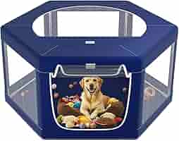 PET 8cm×5m 100cm/loop 人间芳菲 Arlopu Large Dog Playpen, Oxford Fabric Dog Fence, Octagon